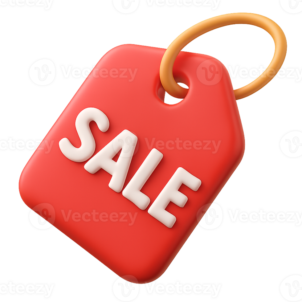 3D Sale Tag Icon Discount and Promotion Label Illustration png
