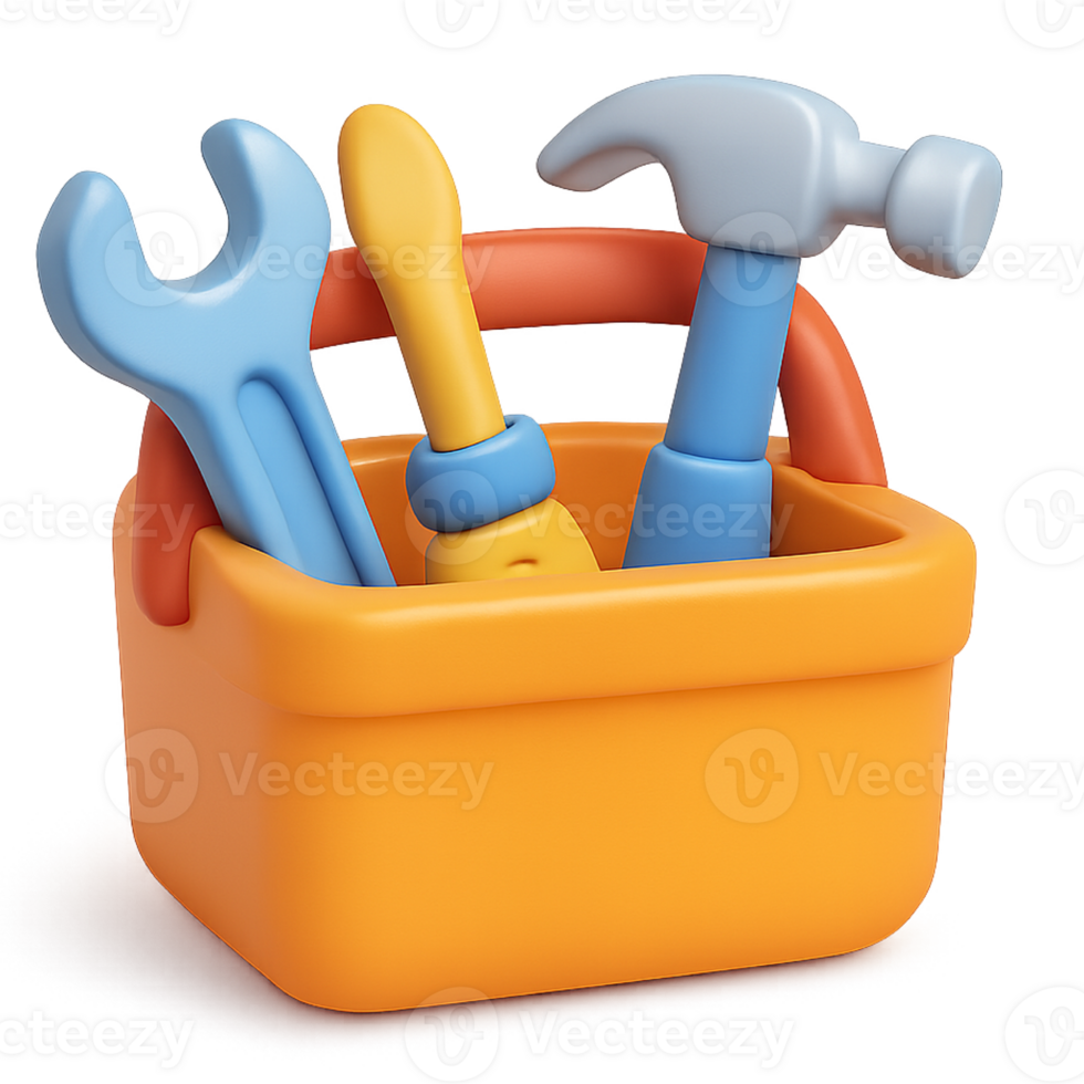 3D Toolbox with Tools Icon Maintenance and Repair Equipment Illustration png