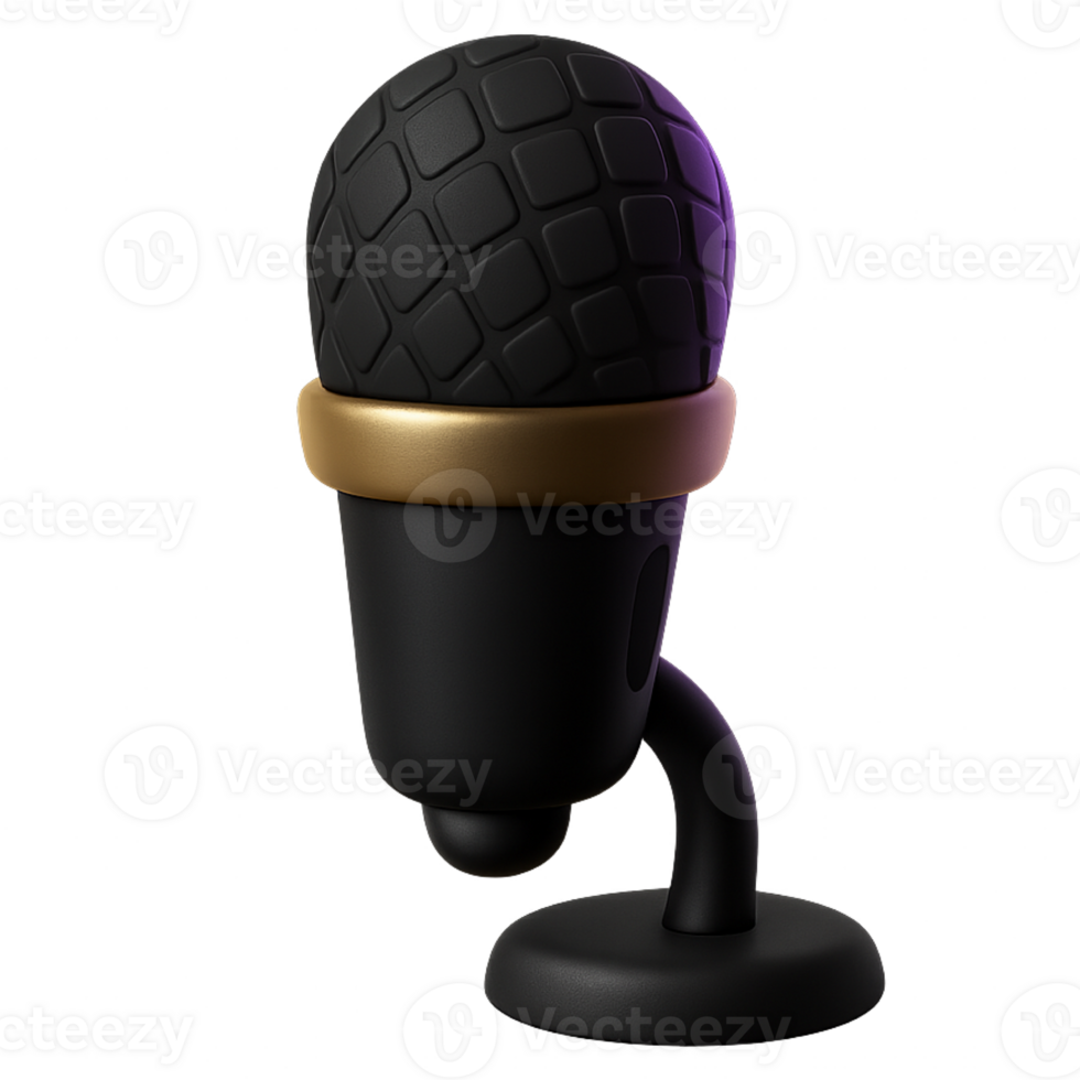 3D Black Microphone Icon Podcast, Audio, and Broadcasting Symbol png