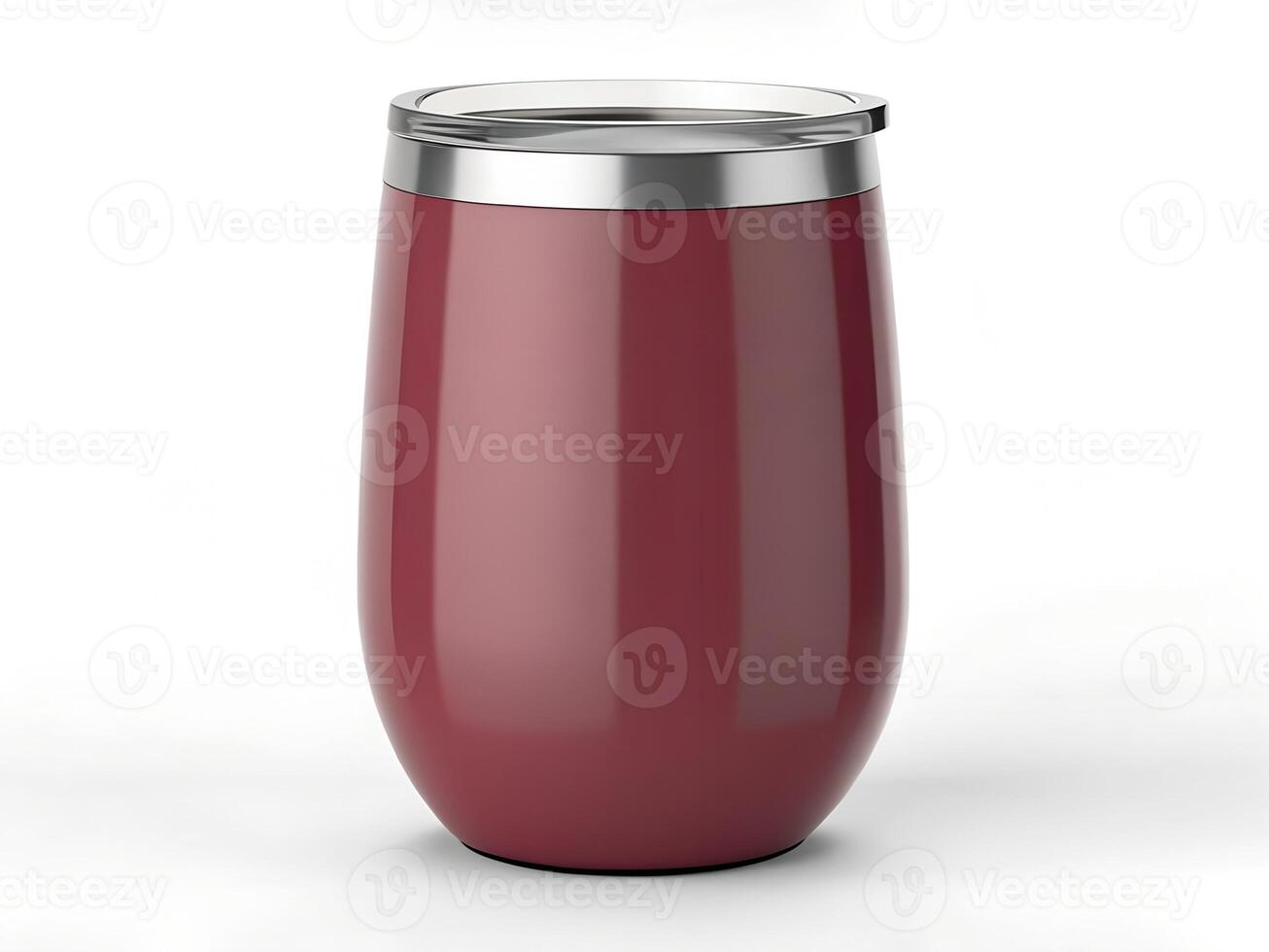 Burgundy Stainless Steel Insulated Wine Tumbler with Silver Lid photo