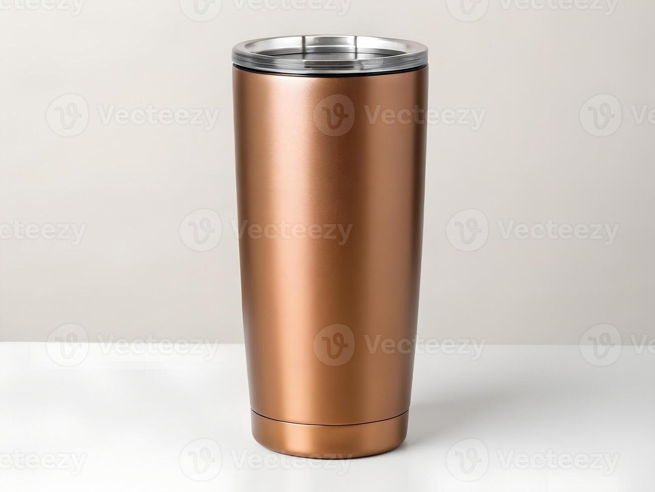 Copper Tumbler with Matte Finish on White Background photo