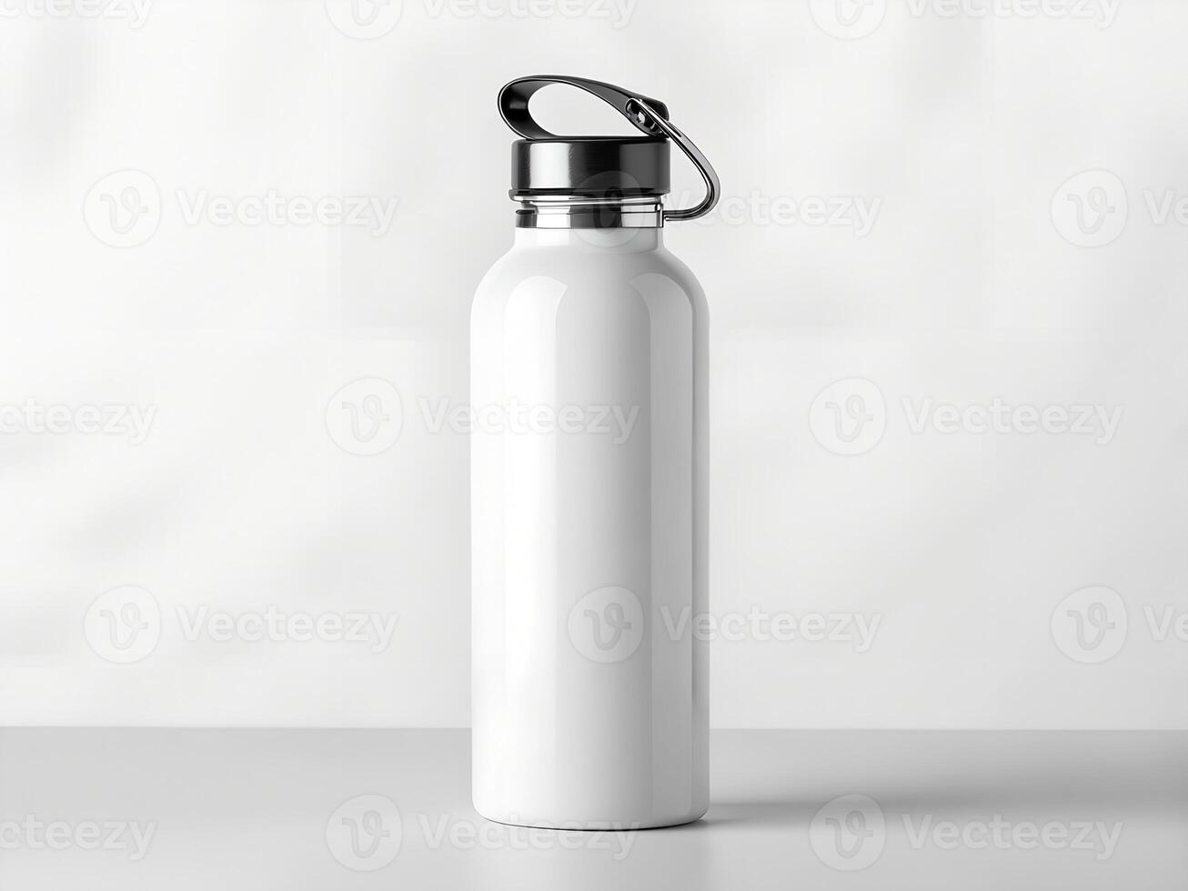 white water bottle mockup on white background photo