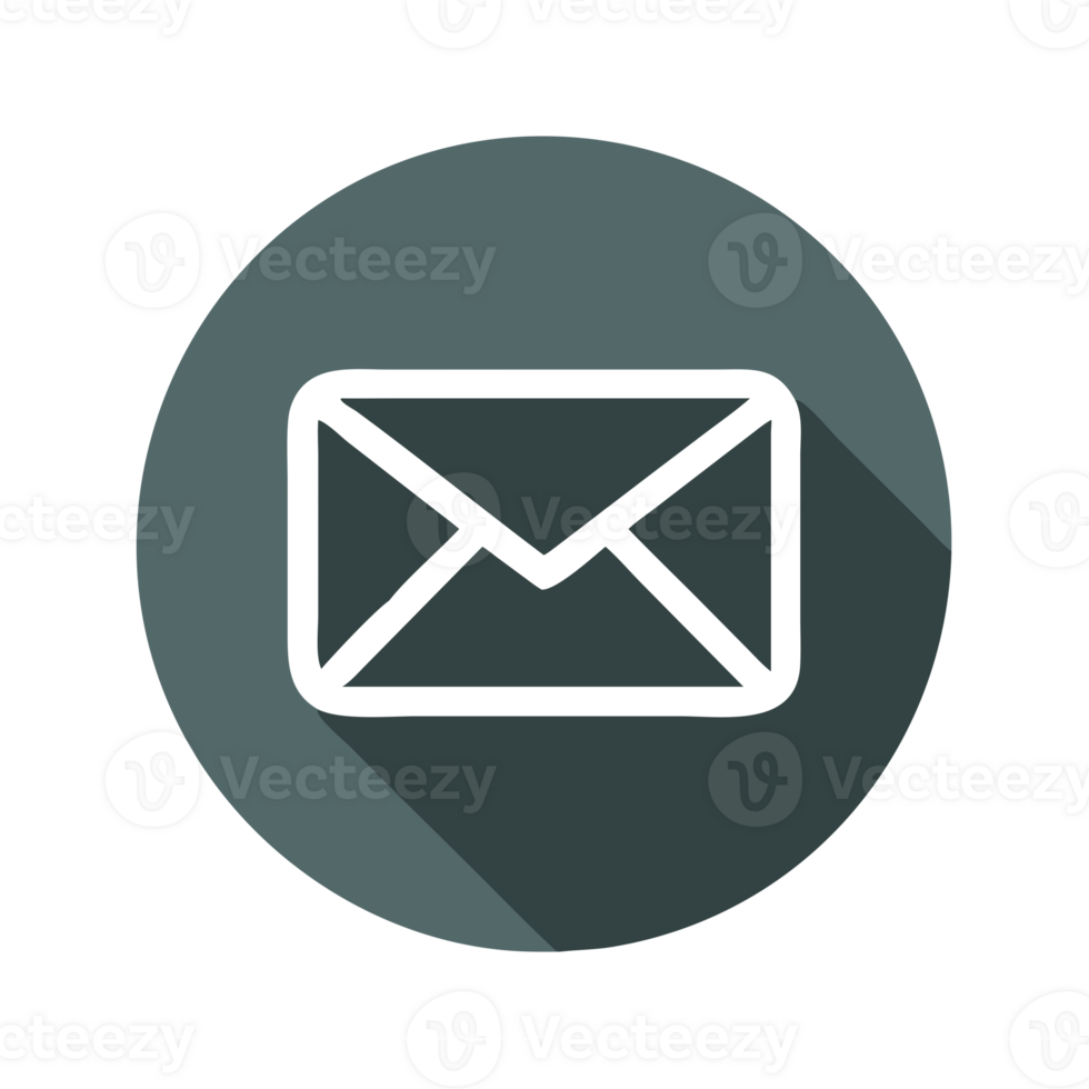 Email Icon - Simple Dark Gray Envelope in Circle png