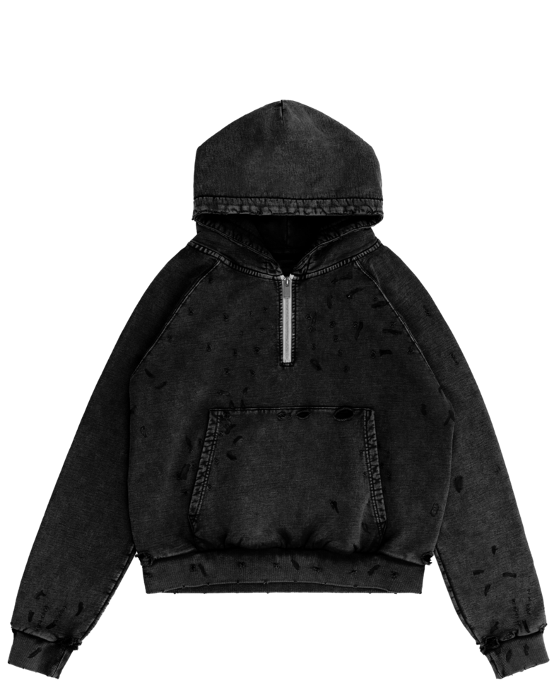 Black Halfzip Hoodie Mockup png