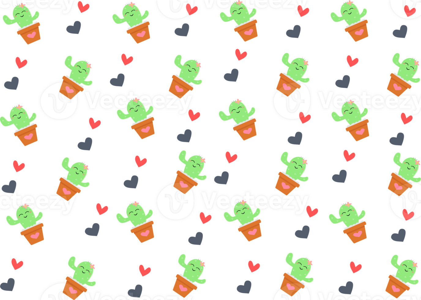 Cactus and heart print. png