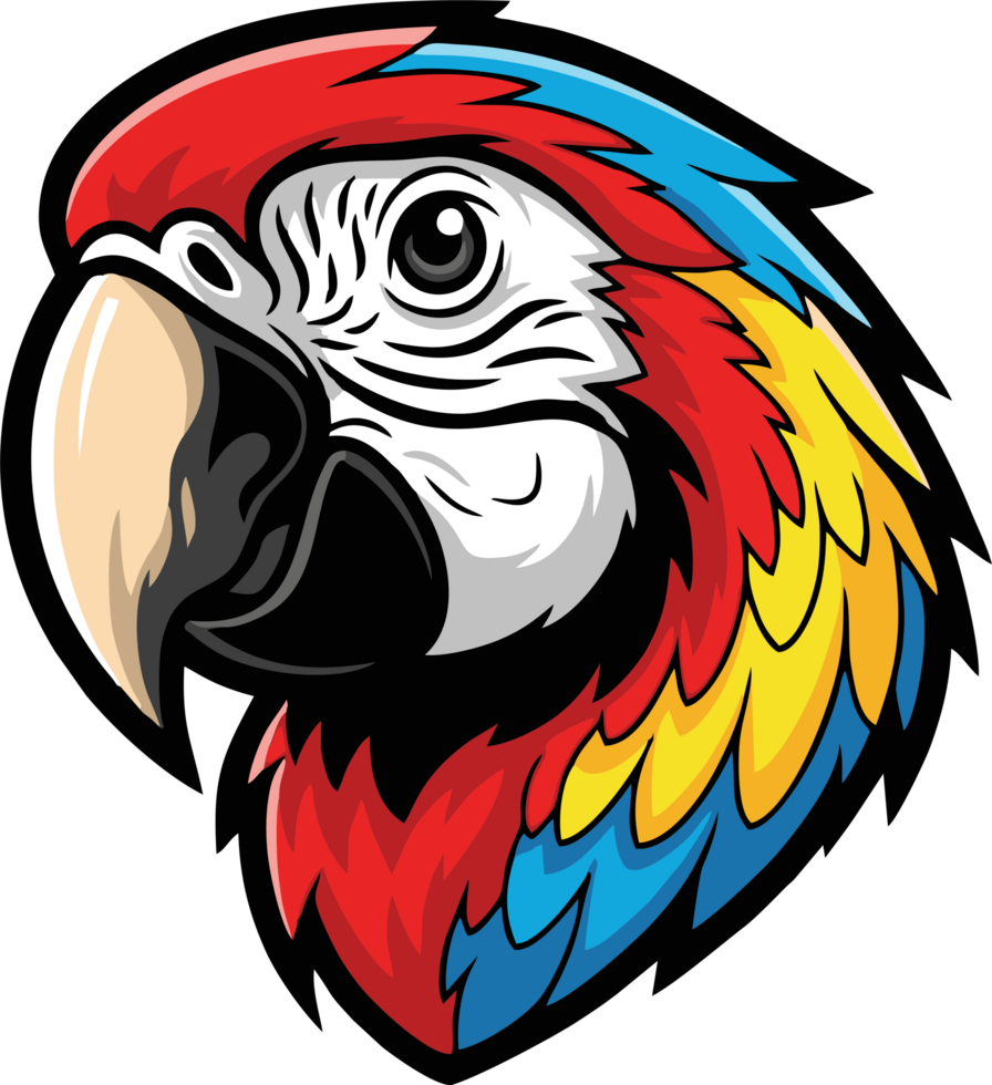 Tropical Macaw Colorful Parrot Mascot Logo png