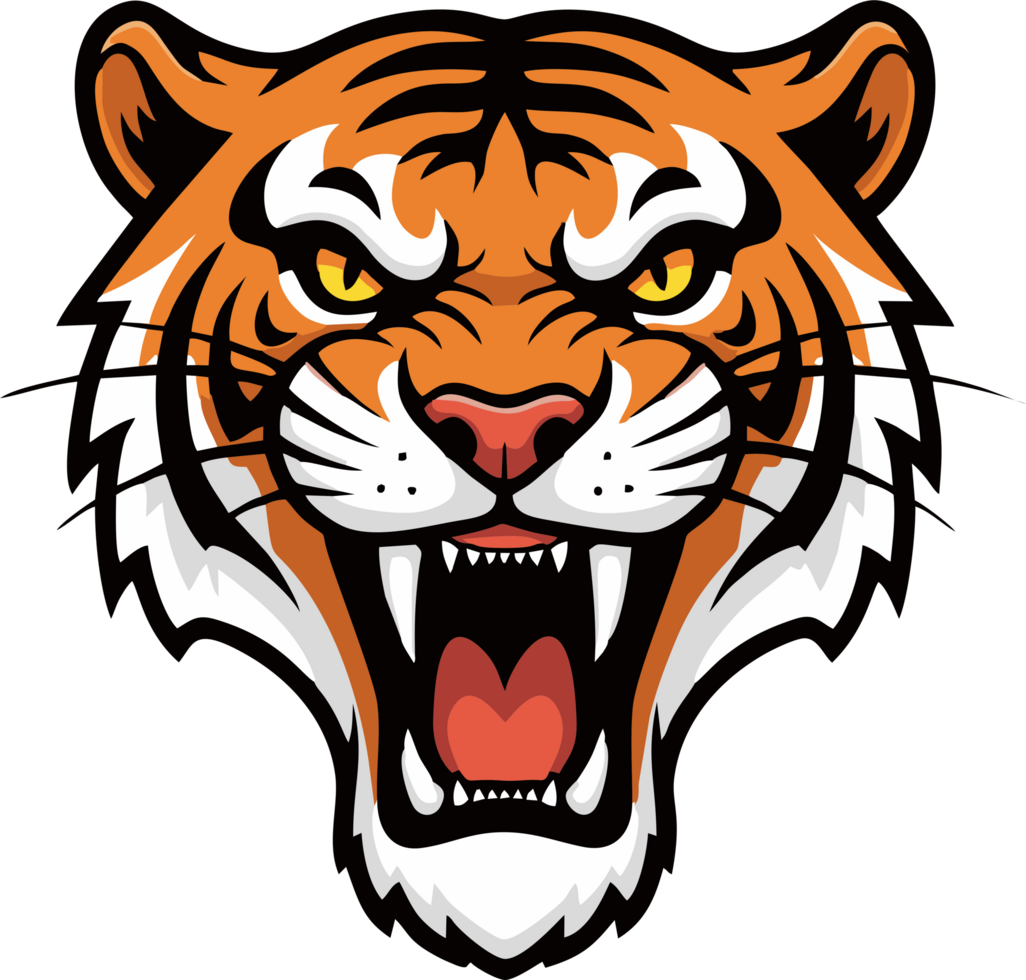 Inferno Tiger Mascot Logo Bold Symmetrical Design png