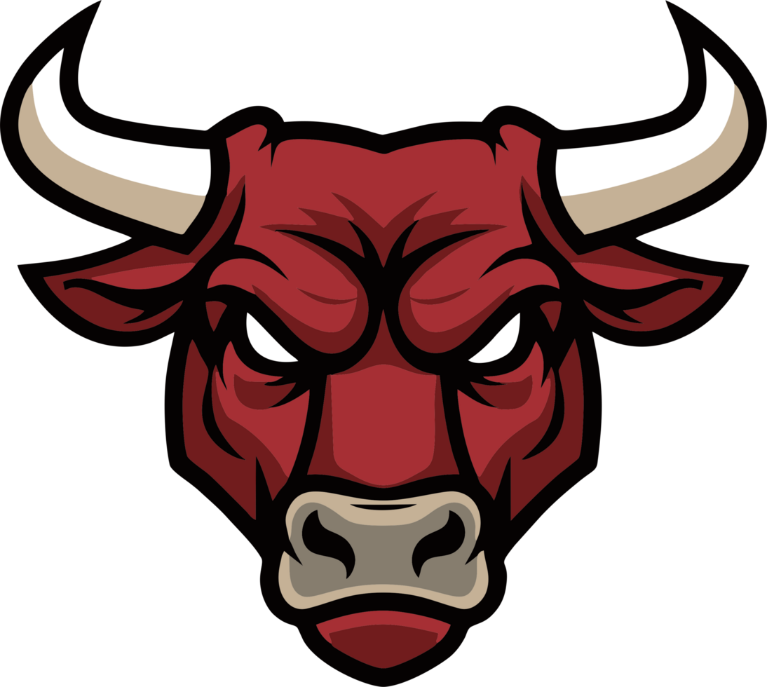 Brutal Bull Mascot Logo Fierce Animal Head for Sports or Gaming png