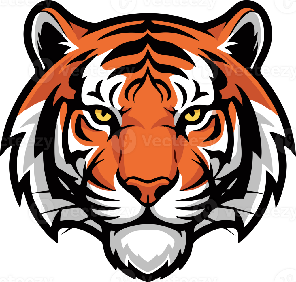 Blazing Tiger Mascot Logo Fierce Jungle Animal Head png