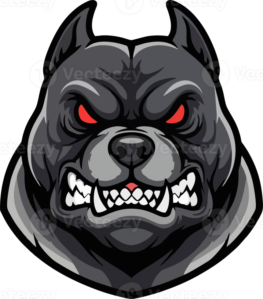 Pitbull Mascot Logo Aggressive eSports Style Dog Head png