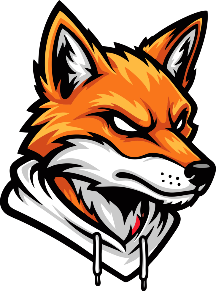 Urban Fox Mascot Logo Street Style Flame Animal for Gaming png