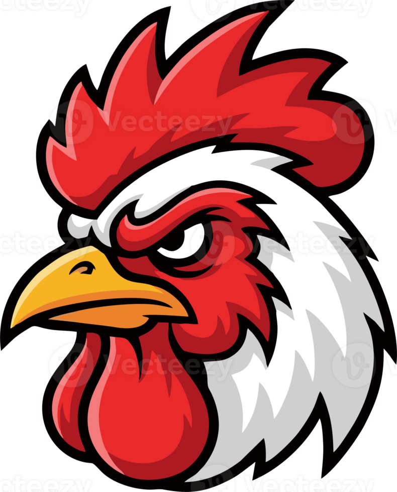 War Rooster Mascot Logo Bold Farm Bird Design png