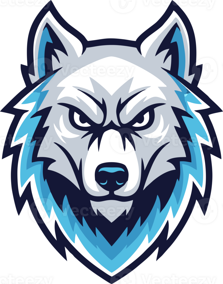 Arctic Wolf Mascot Logo Ice Beast Symmetrical Head png