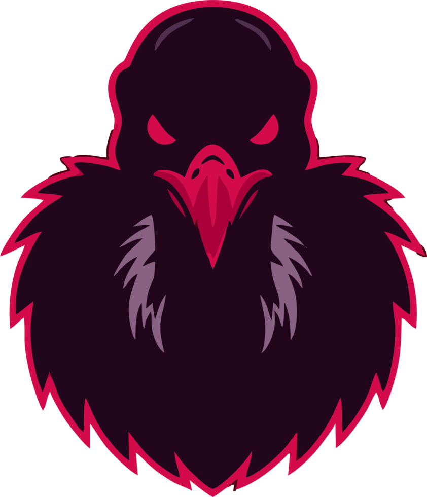 Shadow Vulture Mascot Logo Dark Bird Flat png