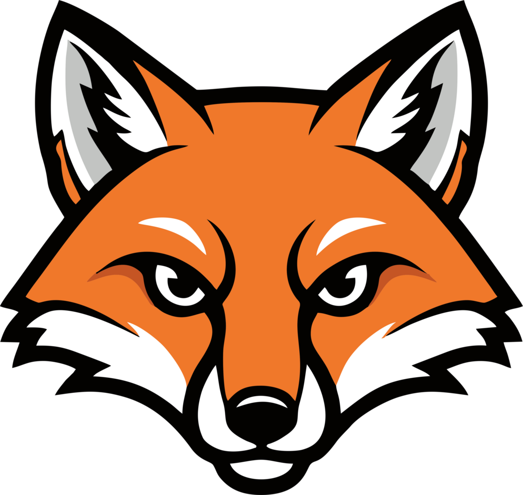 Rogue Fox Mascot Logo Flat Animal Head Design png