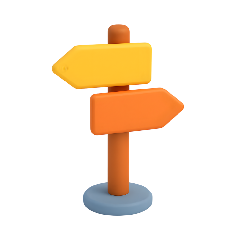 Colorful Direction Signpost for Navigation png