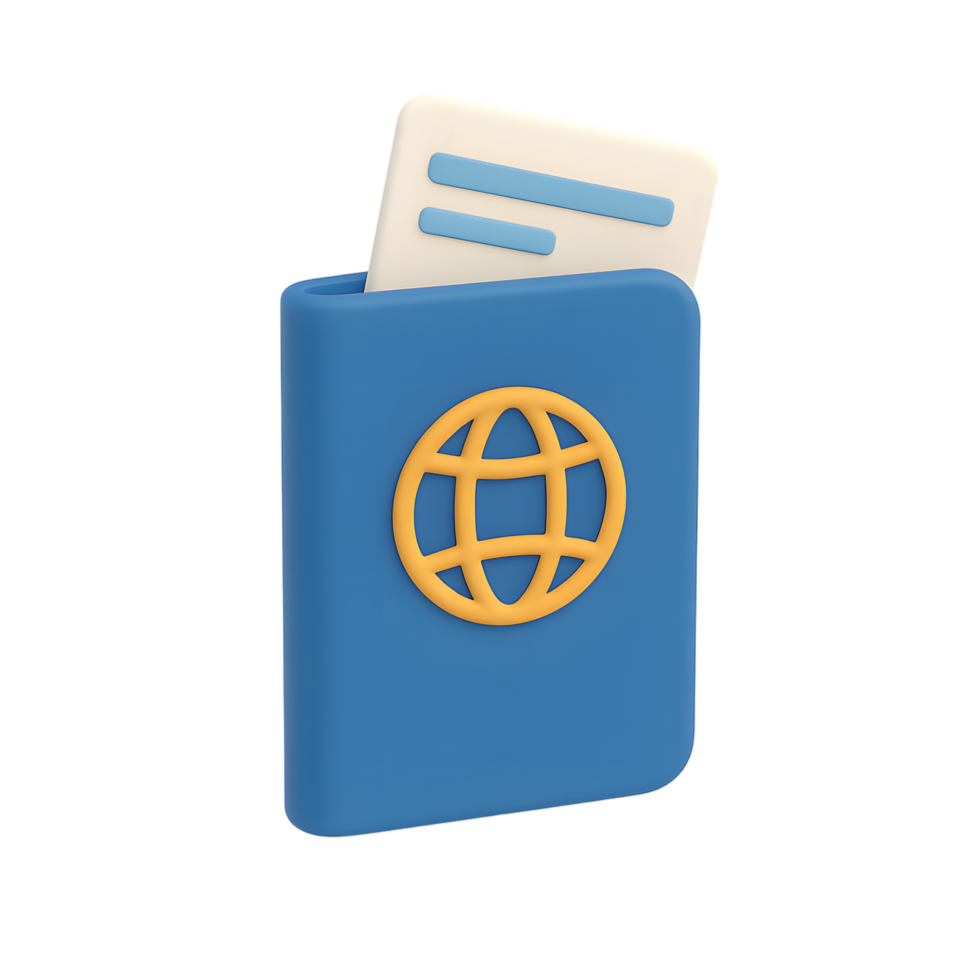 Travel document folder with globe icon for international travel png