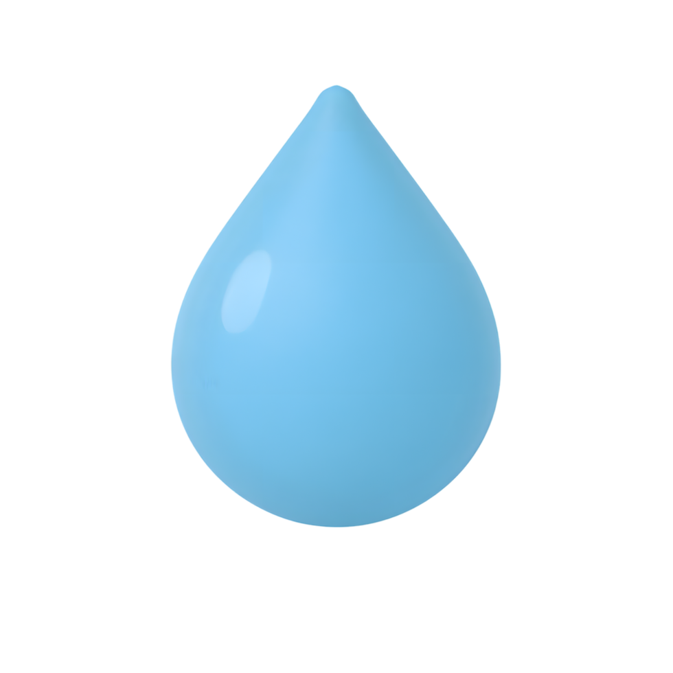 Blue water droplet isolated on Transparent Background png