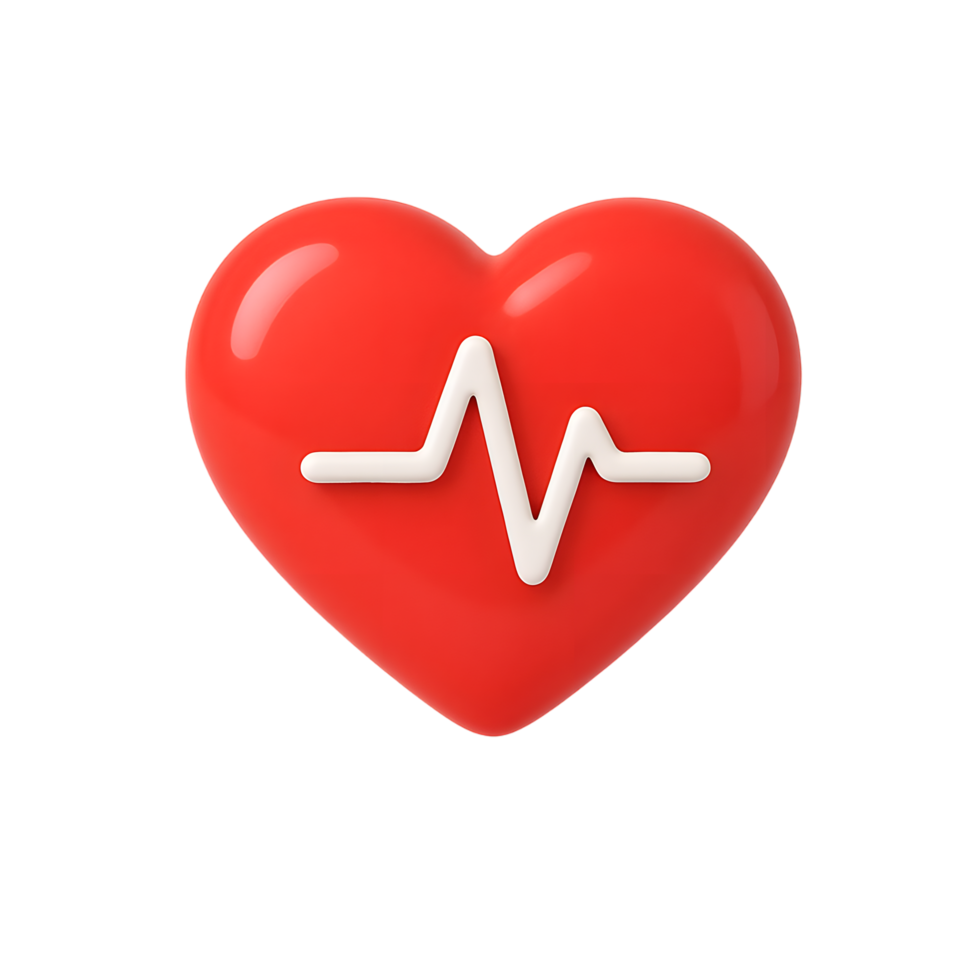 Heart with heartbeat line health symbol for medical care png