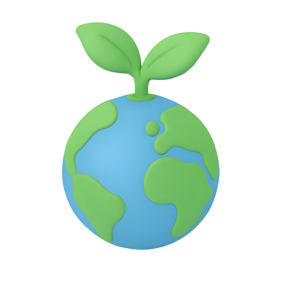 Earth with Plant Growing from Top png