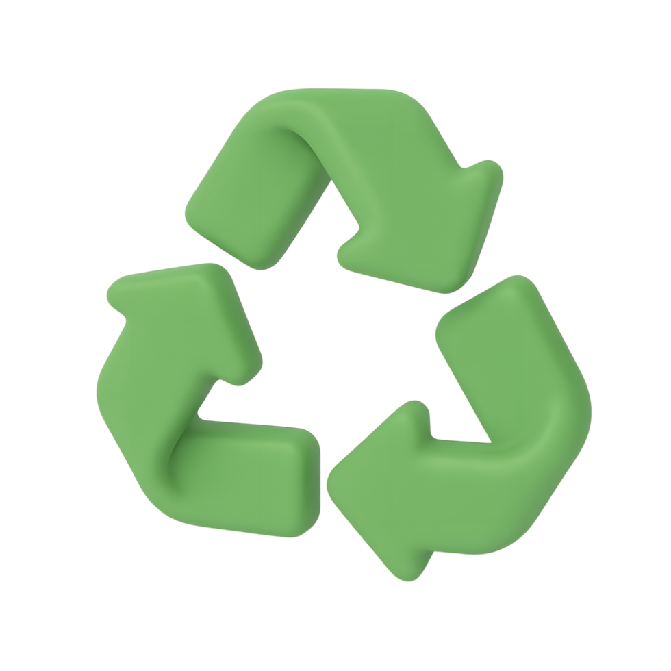 Recycling symbol green arrows icon png
