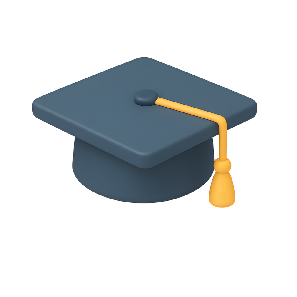 Graduation Cap with Yellow Rope png