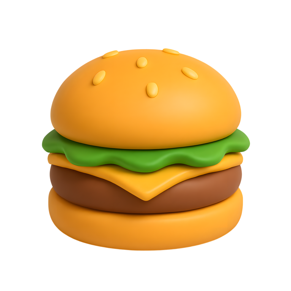 Delicious cheeseburger with lettuce and cheese on bun png
