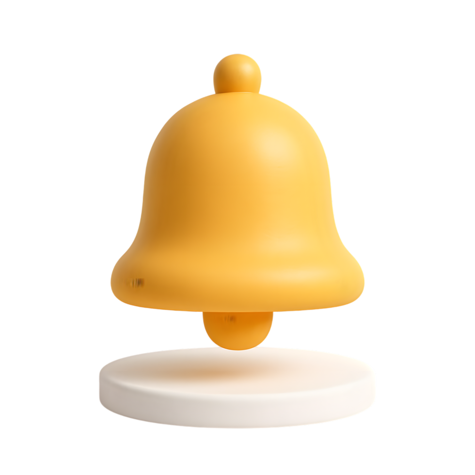 Bell object decorative item for alerts and notifications png
