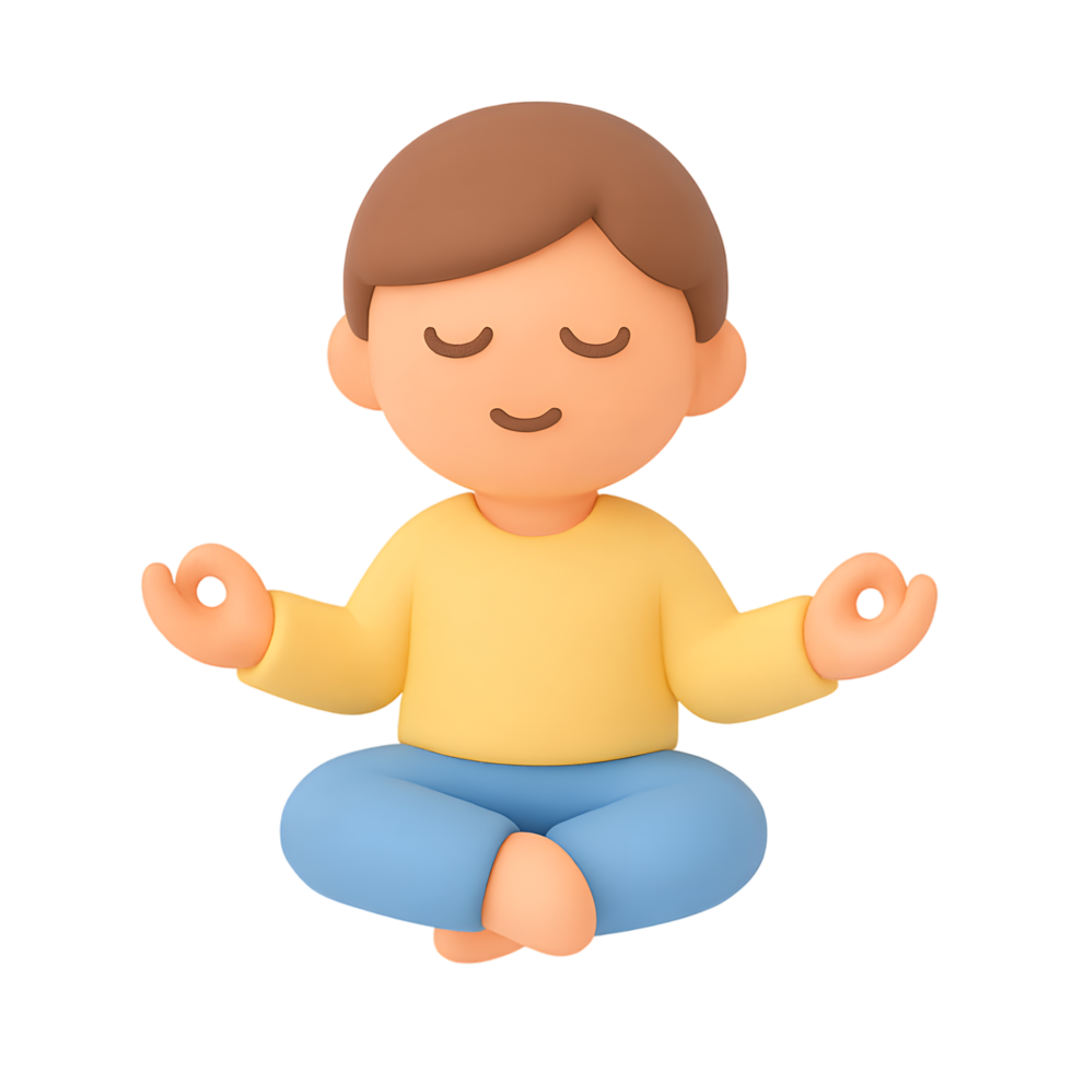 Child Boy Meditating Illustration png