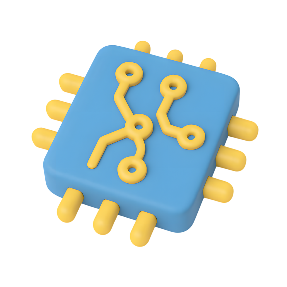 Microchip with Circuit Lines for Technology Concept png