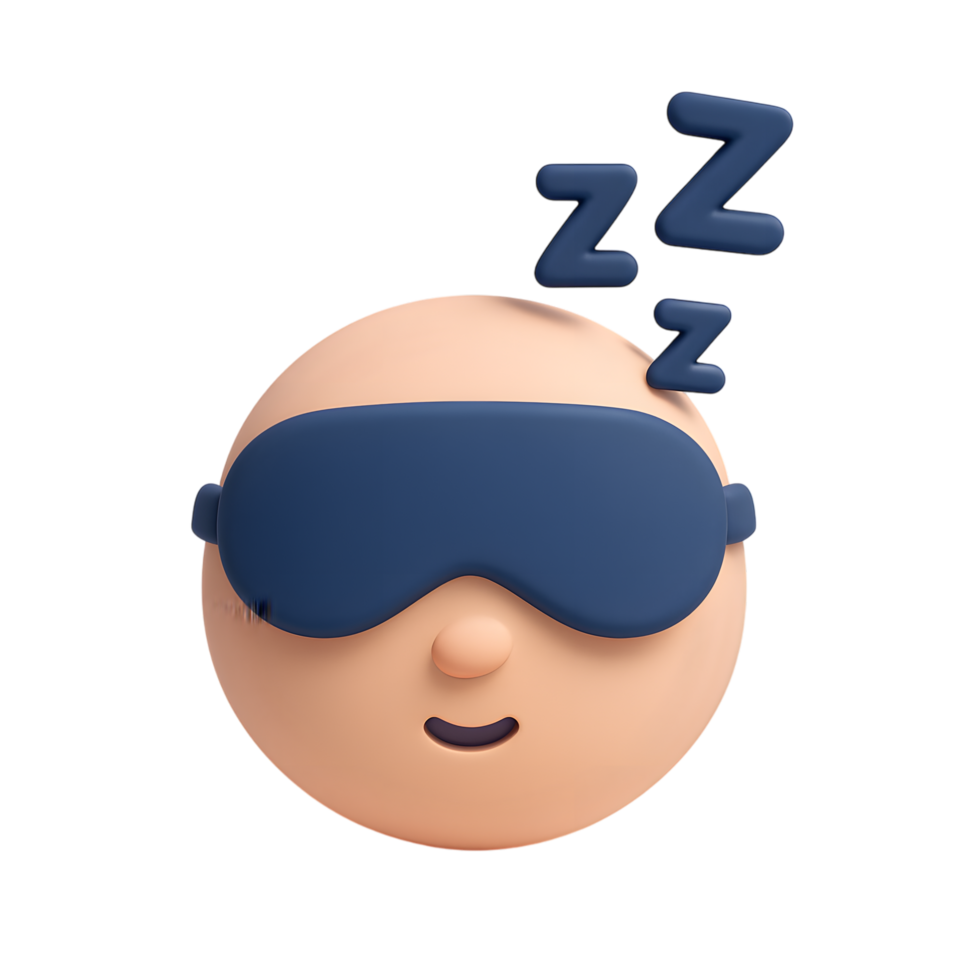Sleeping emoji with eye mask and Zs png