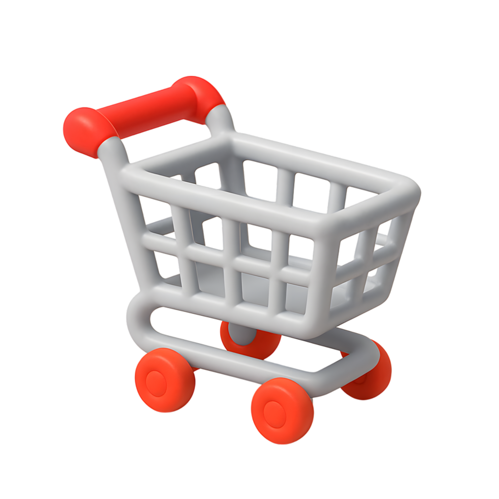 Miniature shopping cart for retail or online store displays png