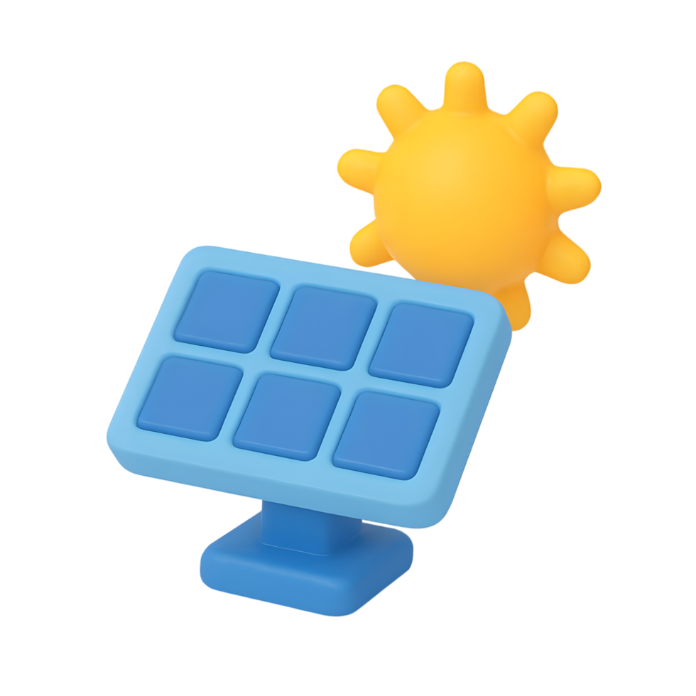Colorful solar panel and sun toy for children educational activity png
