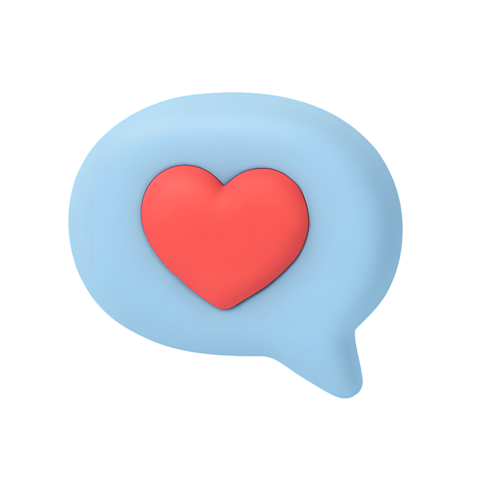Heart Inside Speech Bubble Illustration png