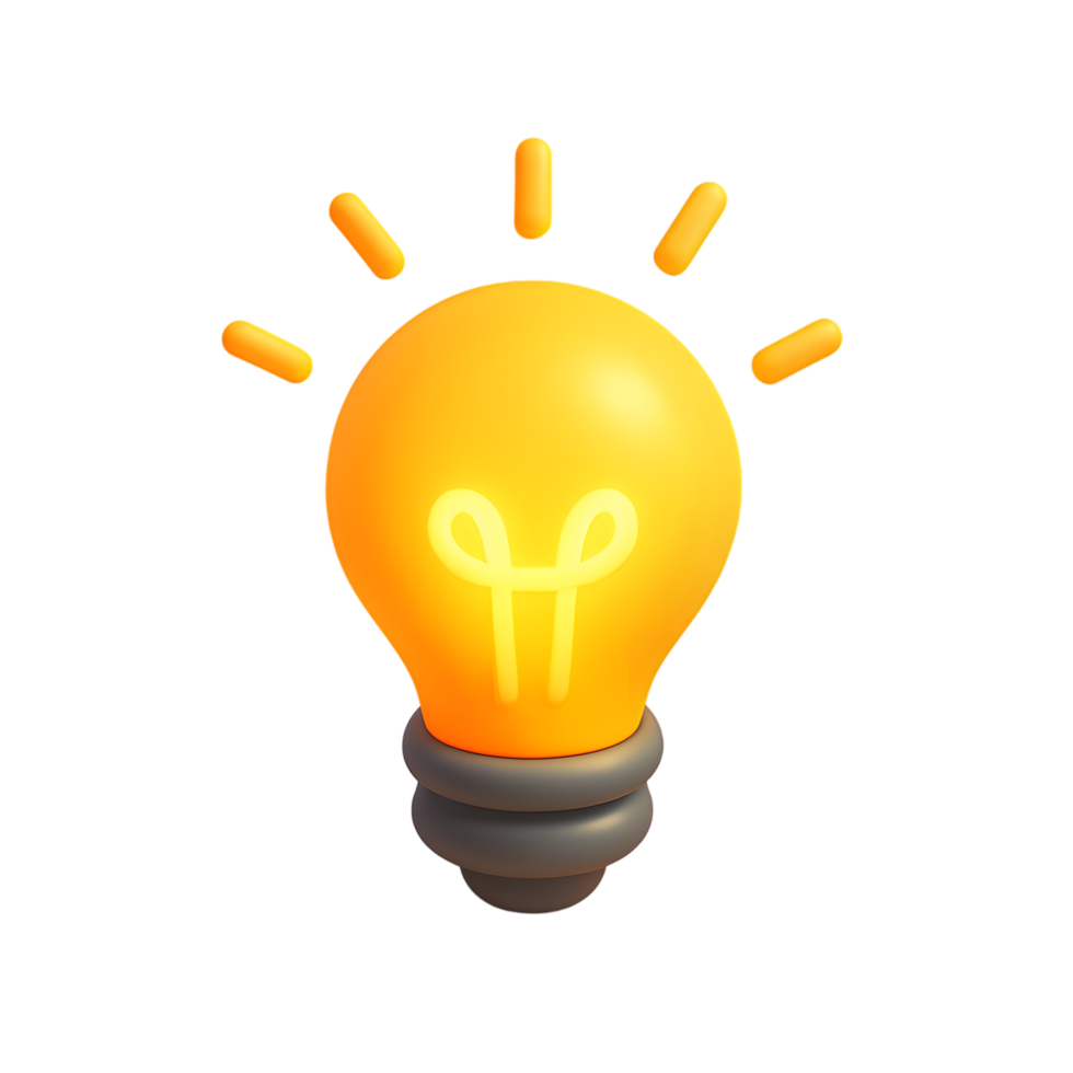 Light bulb illumination symbol for idea and creativity png