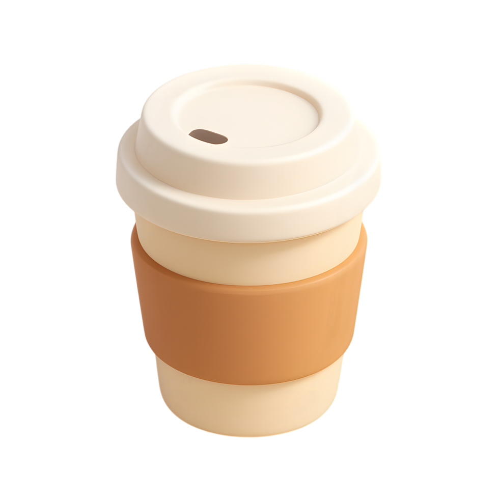 Coffee cup with lid and sleeve png