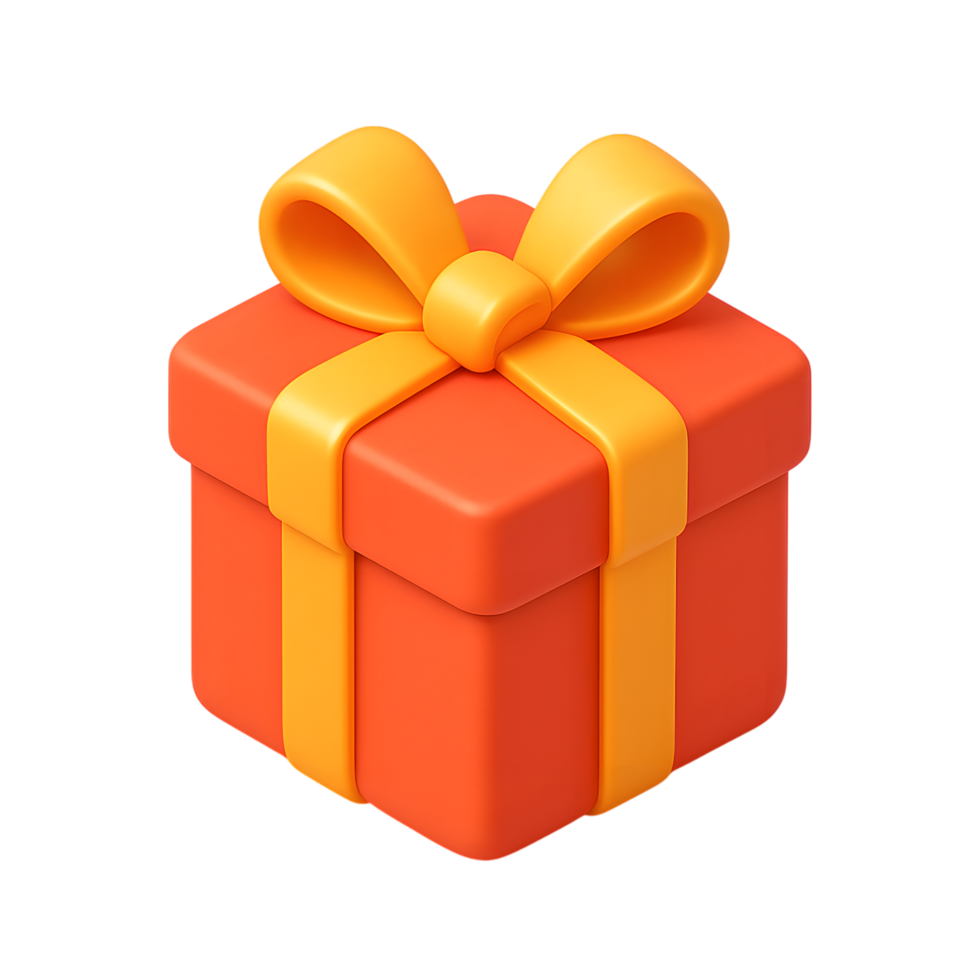 Gift box with ribbon and bow for celebration png