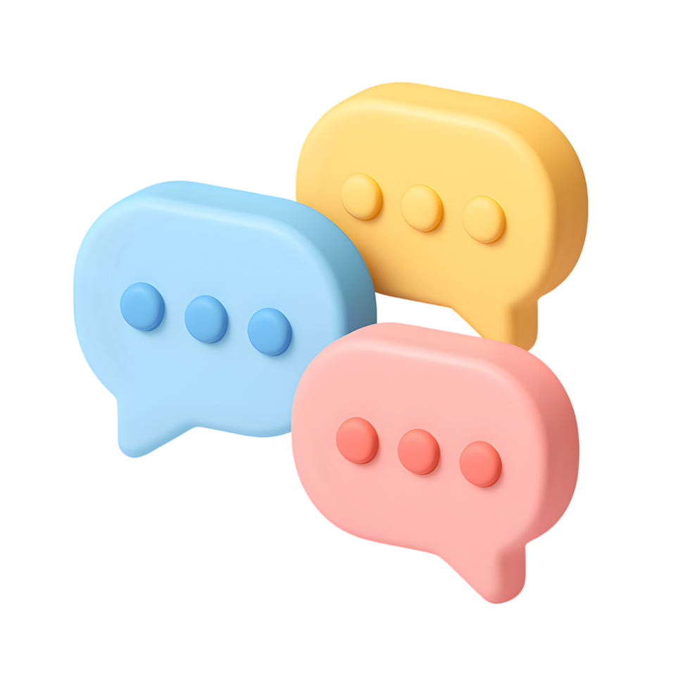 Colorful speech bubbles for communication and chat png