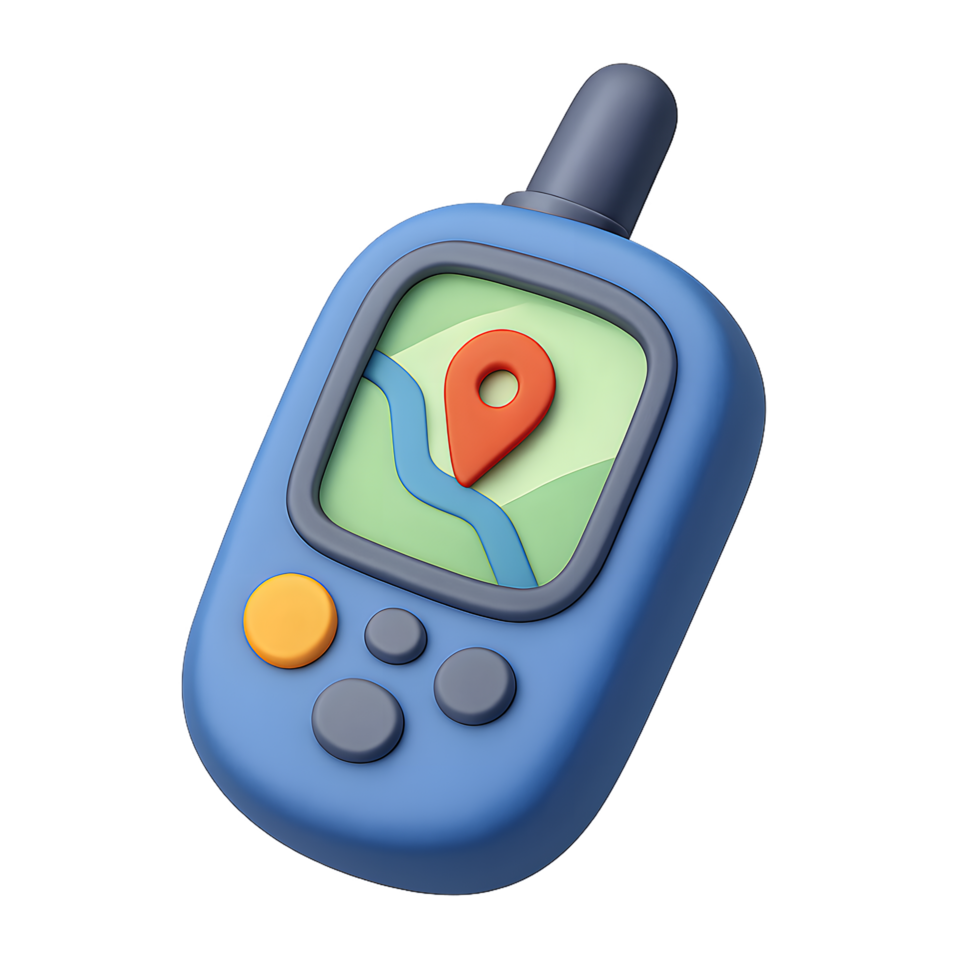 Navigation device with map and location marker for travel and outdoor activities png