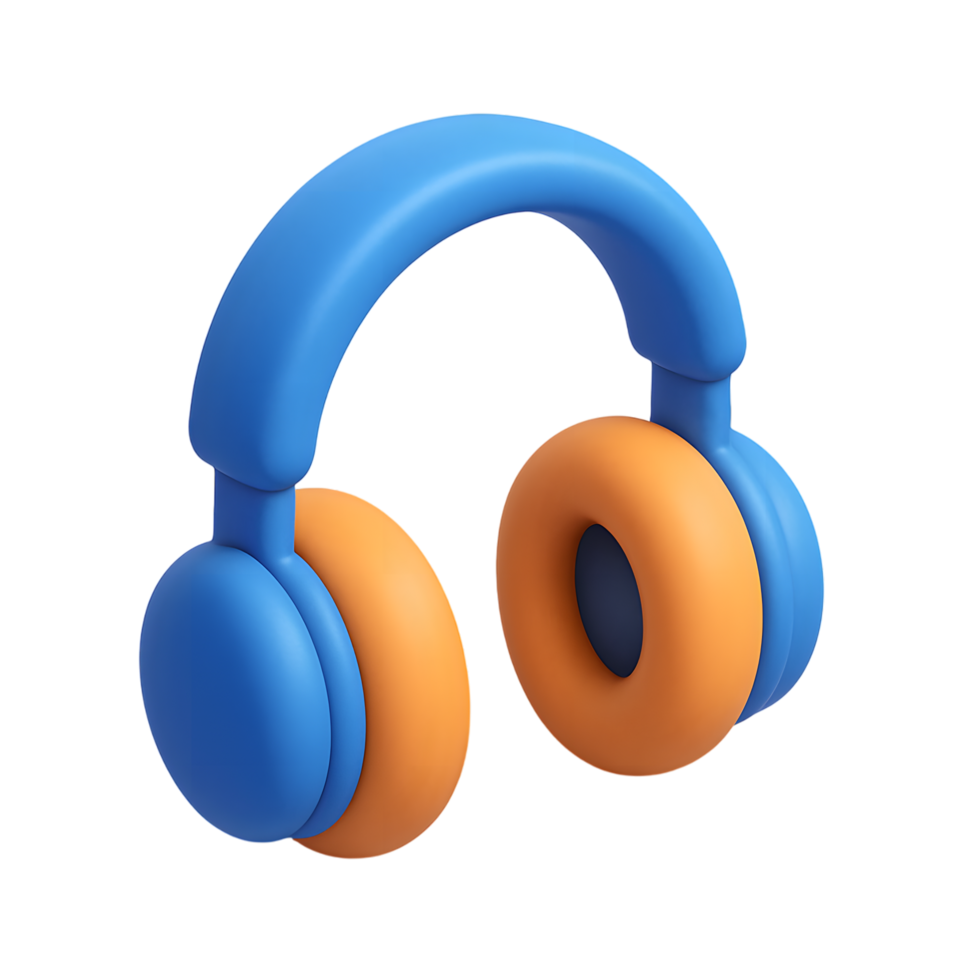 Headphones with pastel pink and blue design for audio listening png