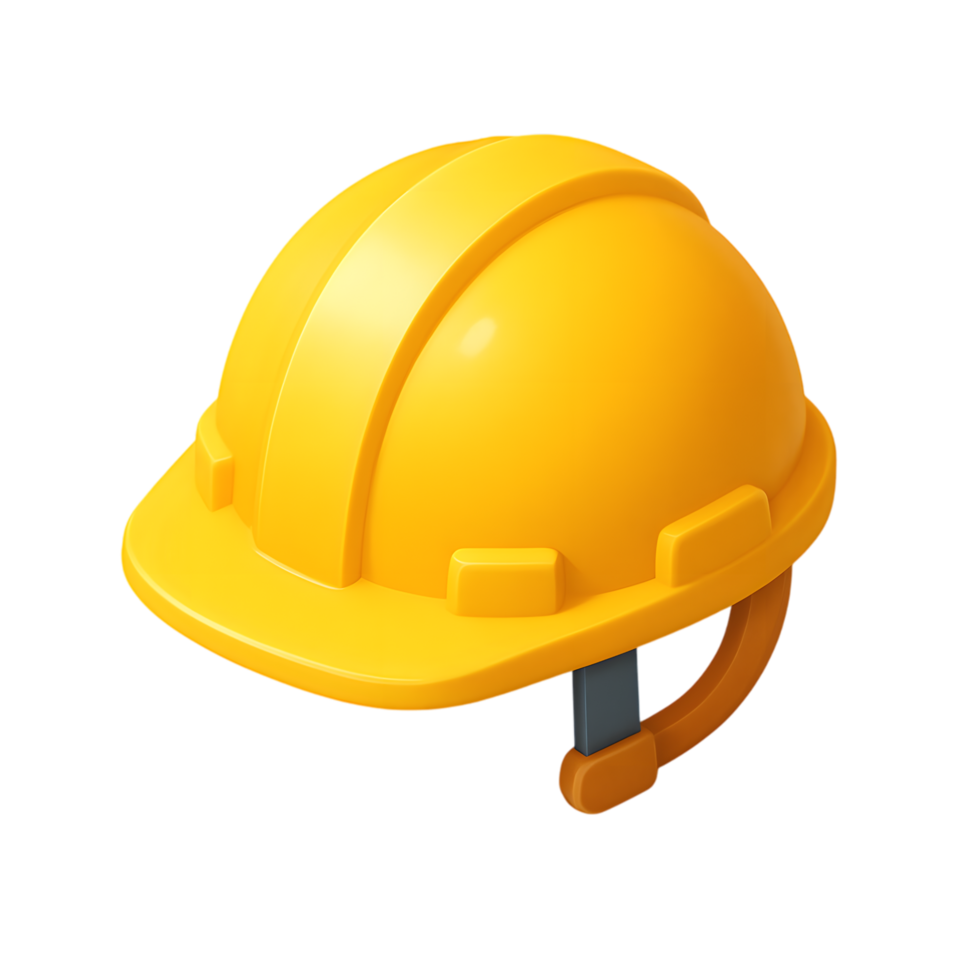 Yellow construction helmet safety gear for protection png