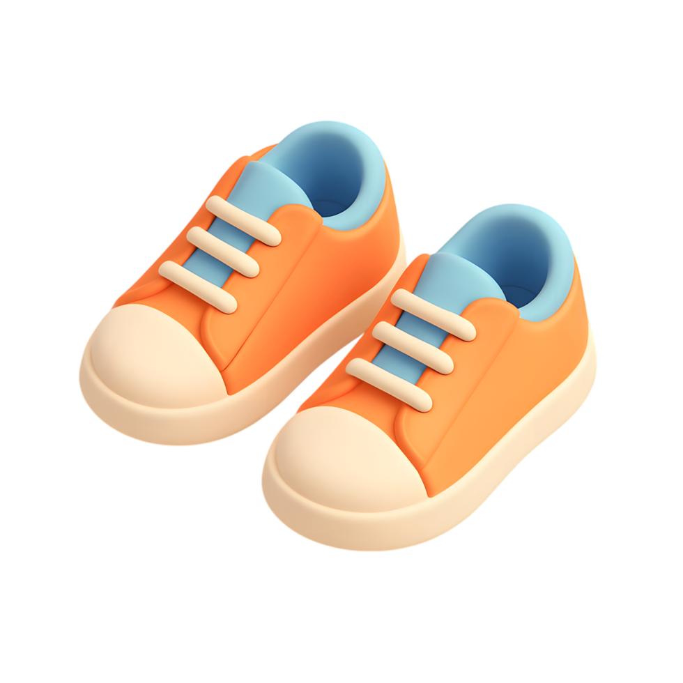 Baby Shoes Orange Blue Sneakers For Children png
