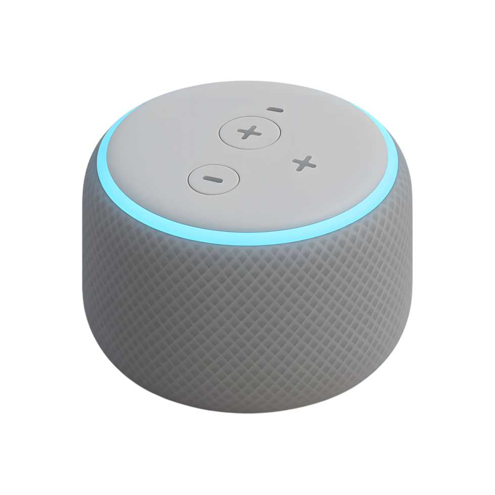 Smart speaker with control buttons and LED light png