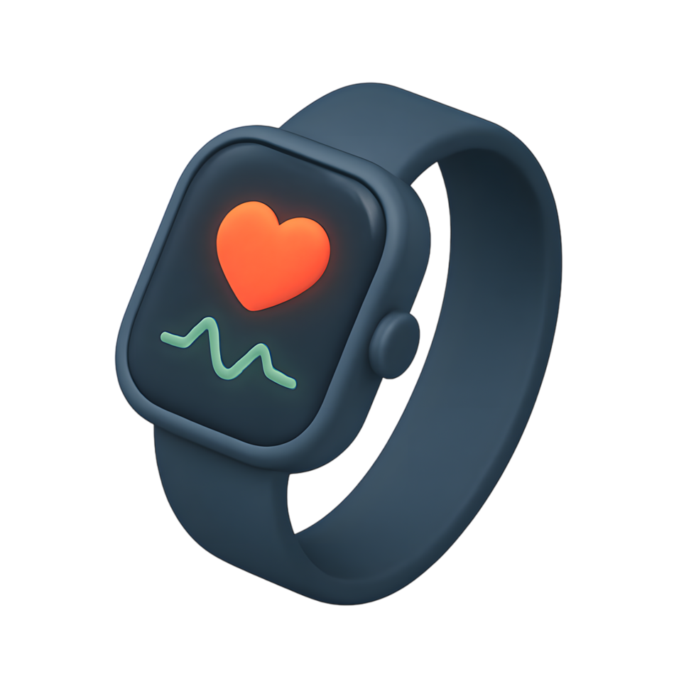 Smartwatch with heart rate monitor for health tracking png