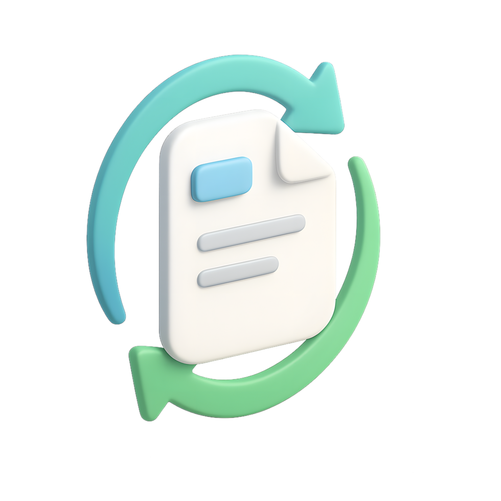 Document File Icon with Circular Arrows png