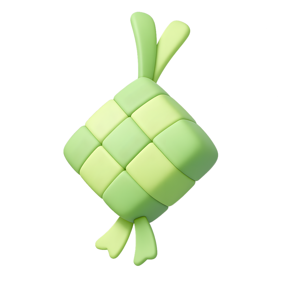 Green Ketupat-Inspired Woven Decoration png