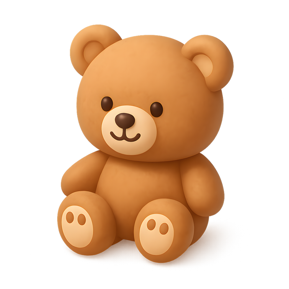Cute teddy bear plush toy for children png