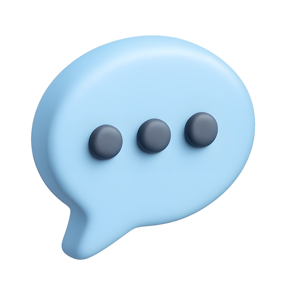 Speech bubble with three dots for communication png