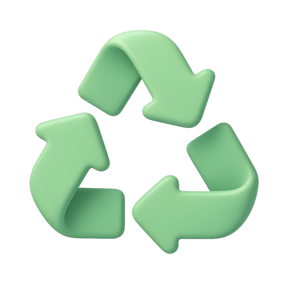Recycling symbol with green arrows png