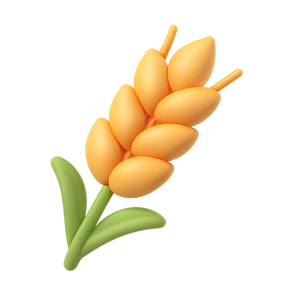 Bright orange flower with green stem and leaves png